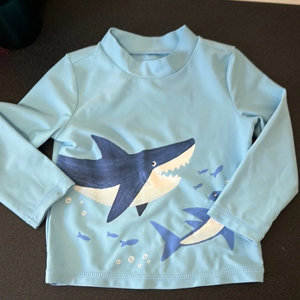 Carter's Blue Rashguard Swim Top with Sun Protection - Picture 1 of 2